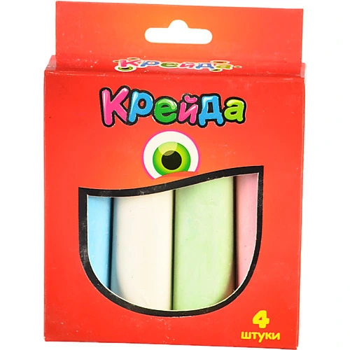 Крейда Велика кругла 4 штуки Strateg різнокольорова 50101
