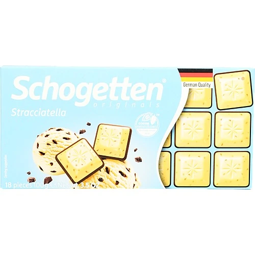 Шоколад Schogetten 100г stracciatella білий темний шоколад