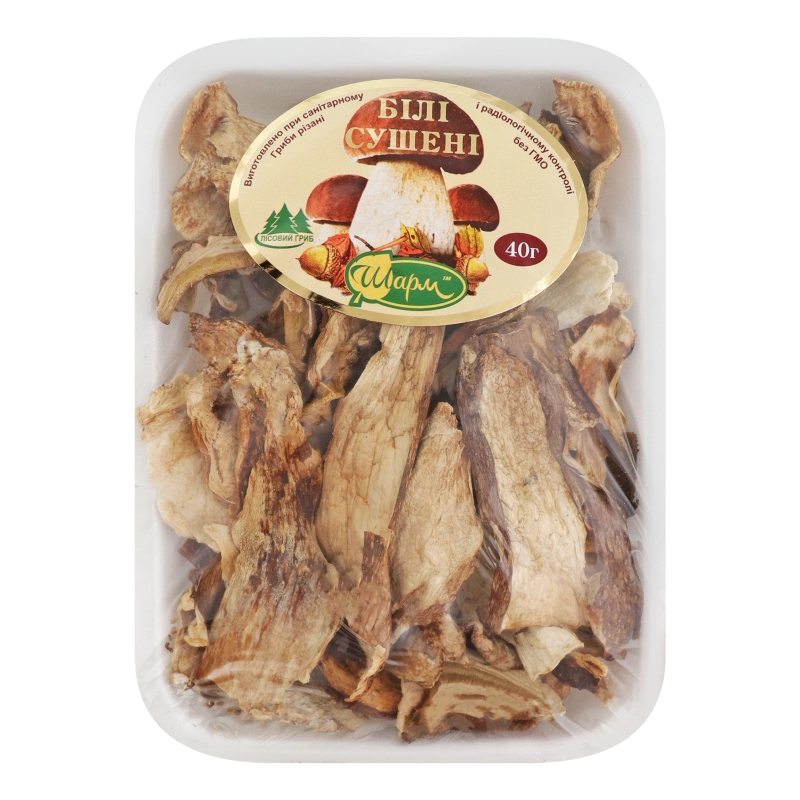 Сушені білі гриби Шарм лоток 40г