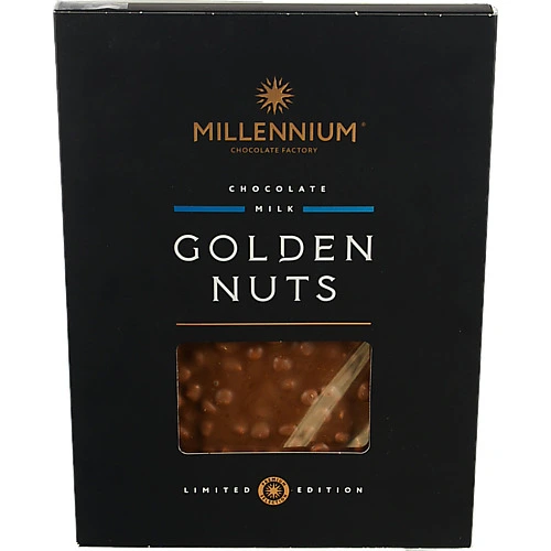 Шоколад молочний з цілим фундуком Golden Nuts Millennium к/у 1.1кг