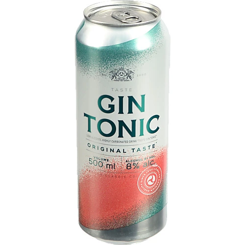 Напій слабоалкогольний 0.5л 8% сильногазований Джин Тонік Оболонь з/б