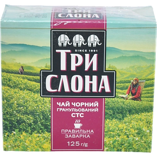 Чай Три Слона 125г чорний гранульований