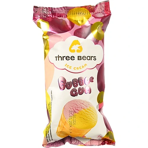 Морозиво [Три ведмедіk Бабл Гам у вафельному стаканчику, 75г