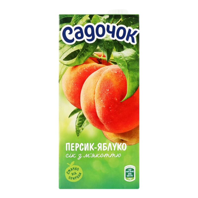 Сік Садочок Персиково-Яблучний з м'якоттю 0.95л