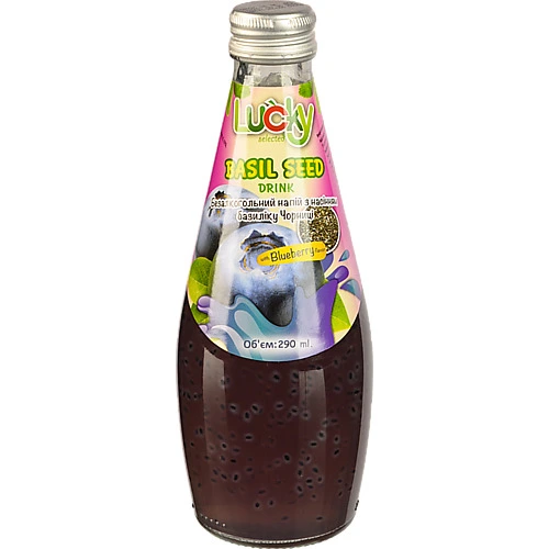 Напій Lucky 290мл чорниця насіння базиліка
