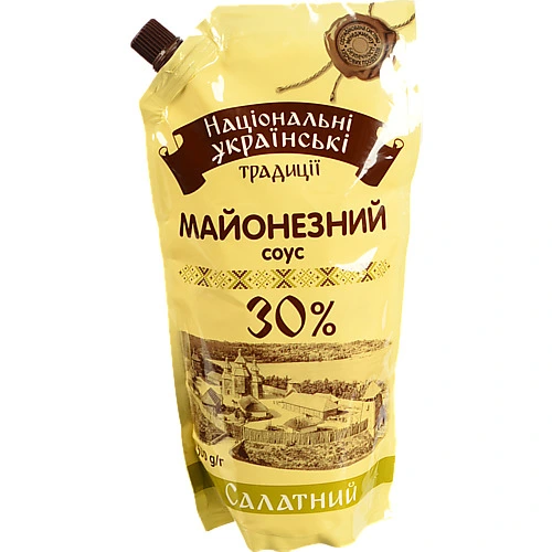 Соус майонезний 30% Салатний Національні українські традиції 500г