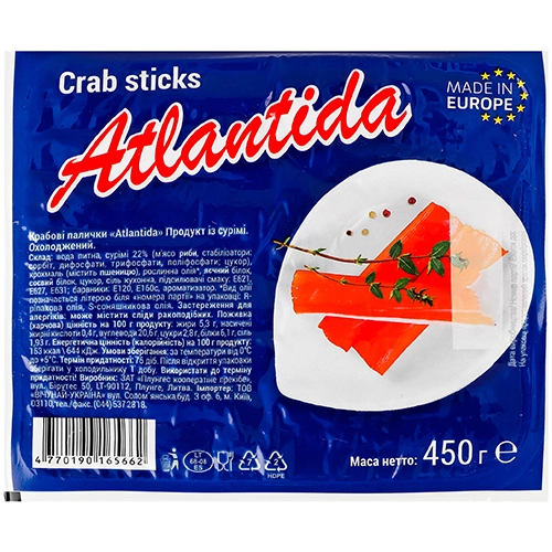 Крабові палички Atlantida 450г охл