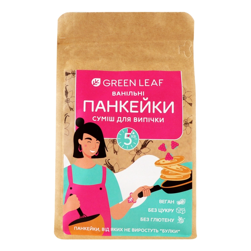 Суміш для випічки Ванільні панкейки Green Leaf д/п 300г