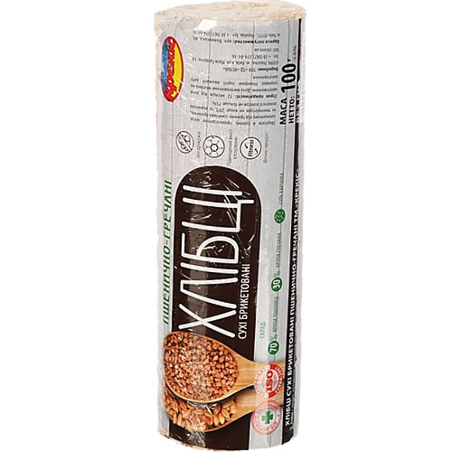 Хлібці Крекіс пшенично-гречані брикетовані, 100 г