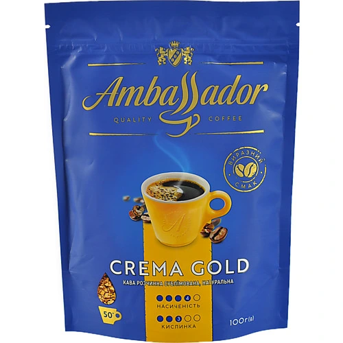 Кава Ambassador Crema Gold розчинна 100г