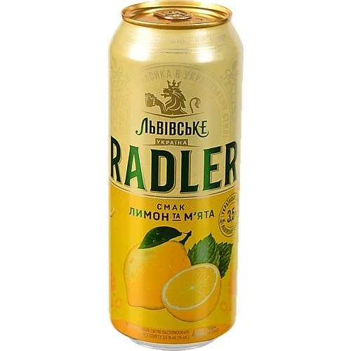 Пиво Львівське 0.48л Radler лимон м'ята б