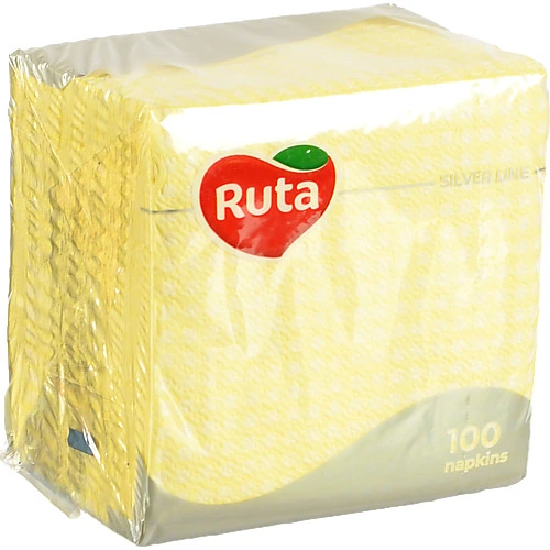 Серветки паперові жовті 235х235мм Ruta 100шт