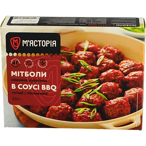 Мітболи М`ясторія 330г в соусі BBQ