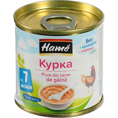Пюре для дітей від 7міс Курка Hame з/б 100г