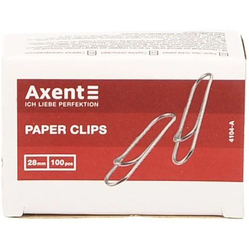 Скріпки Axent 28мм 100шт круглі