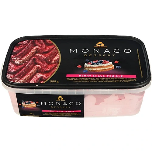 Морозиво 12% Berry Mille-feuille Monaco Dessert Three bears п/у 500г