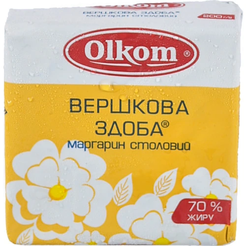 Маргарин Olkom 70% Столовий Вершкова здоба 200г