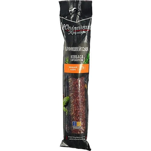 Ковбаса Брауншвейгська Ювілейний Преміум, сирокопчена, вакуумна упаковка