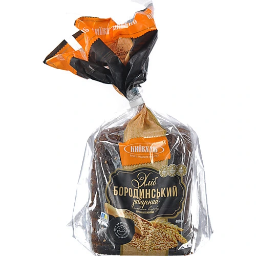 Хліб "Бородинський заварний" від "Київхліб" половинка в нарізці, 400г