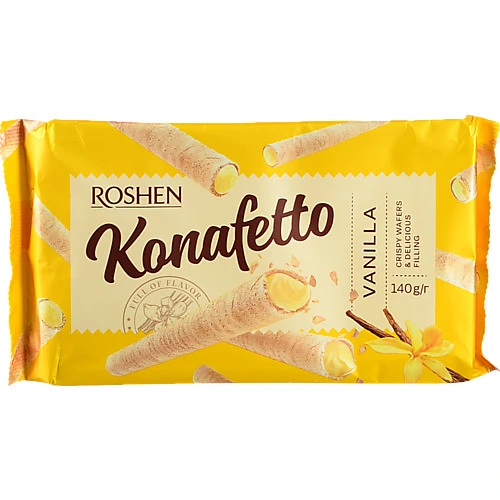 Вафельні трубочки з ванільною начинкою Рошен 140г