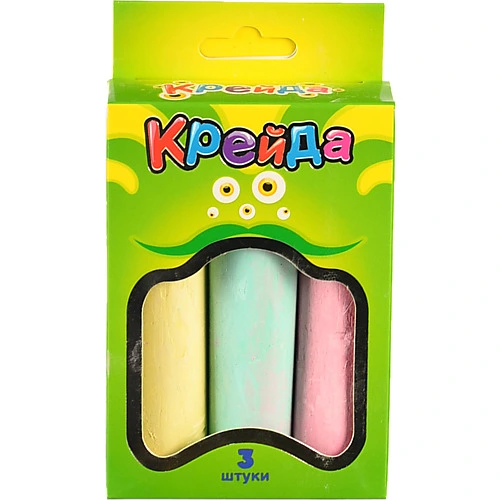 Крейда Велика кругла 3 штуки Strateg різнокольорова 50100