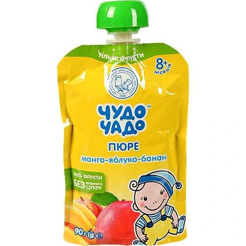 Пюре для дітей від 8міс Манго-яблуко-банан Чудо-чадо д/п 90г