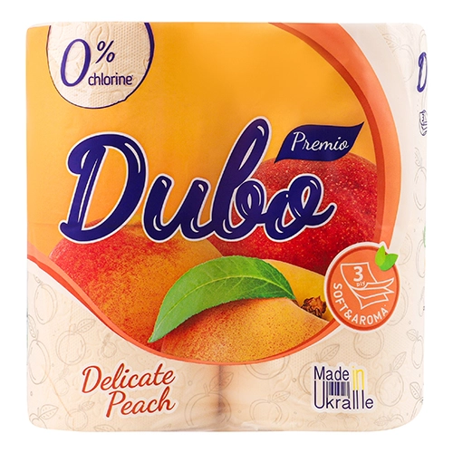 Папір туалетний Диво Premio 4рул 3х шар peach