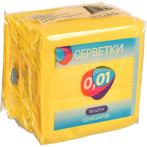 Серветка 0.01 100шт жовта