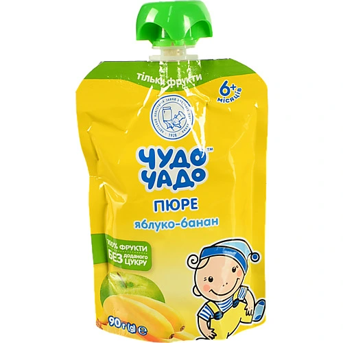 Пюре для дітей від 6міс Яблуко-банан Чудо-чадо д/п 90г