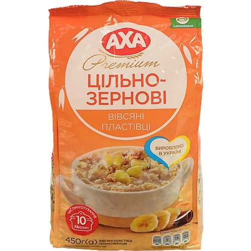 Пластівці вівсяні Цільнозернові Premium Axa м/у 450г