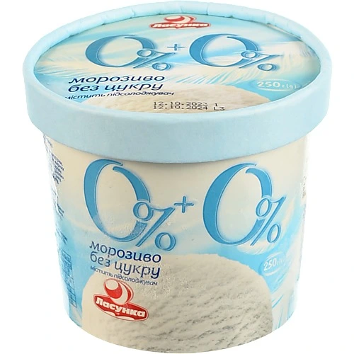 Морозиво без цукру 0%+0% Ласунка відро 250г