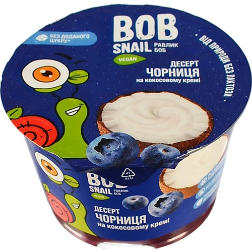 Десерт Bob Snail Чорниця на кокосовому кремі 180г