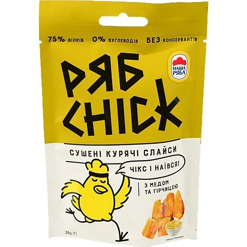 Слайси курячі сушені з гірчицею та медом РябChick д/п 30г