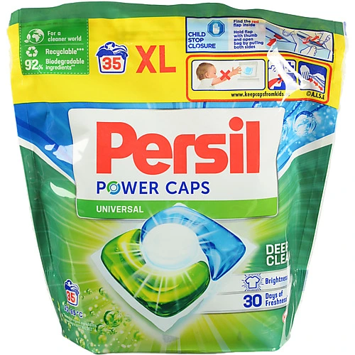 Засіб миючий для прання Персіл Капсули універсальні 35шт. цикли прання та світлих речей у капсулах Universal Power Caps Deep Clean Persil 35х14г