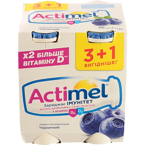 Напій Actimel 4x100мл 1.4% чорниця