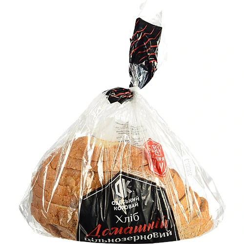 Хліб Домашній Одеський коровай цільнозерновий, половинка в нарізці, 350г