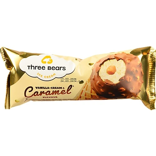 Морозиво Три ведмеді Ваніль-Крем&Карамель 70г
