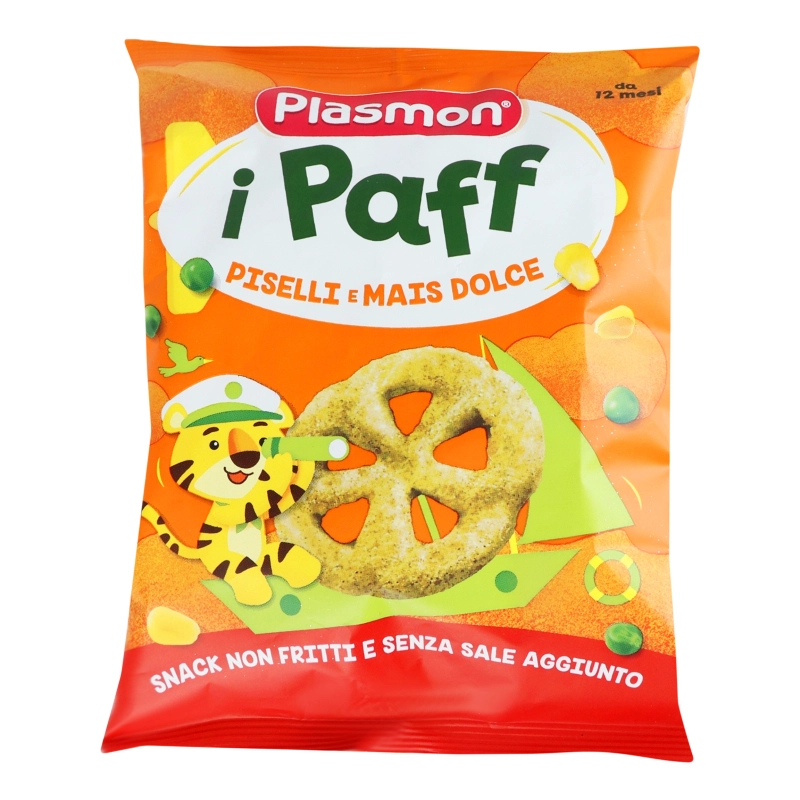 Снеки для дітей від 12міс з гороху та кукурудзи Baby Puffs Plasmon м/у 15г