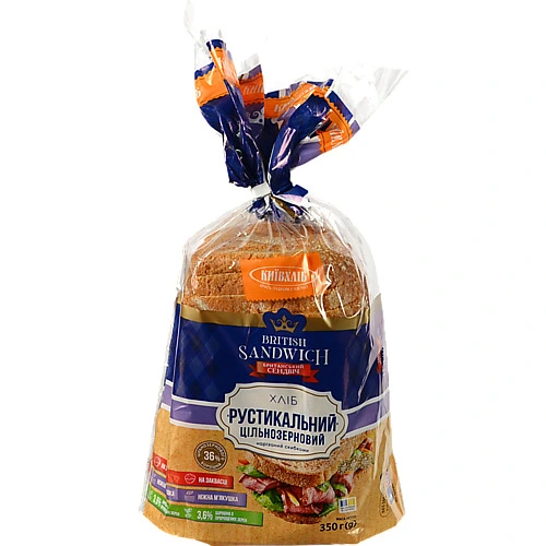 Хліб [Київхлібk [Рустикальний цільнозерновийk нарізний, 350 г
