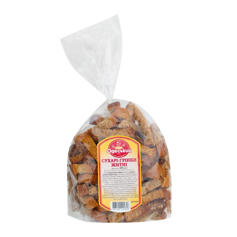 Сухарі-грінки житні Одеський 4-й ХЗ, 200 г