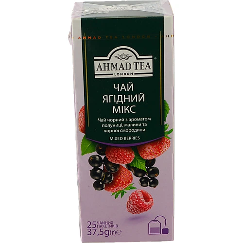 Чай Ахмад 25п ягідний мікс чорний байховий дрібний