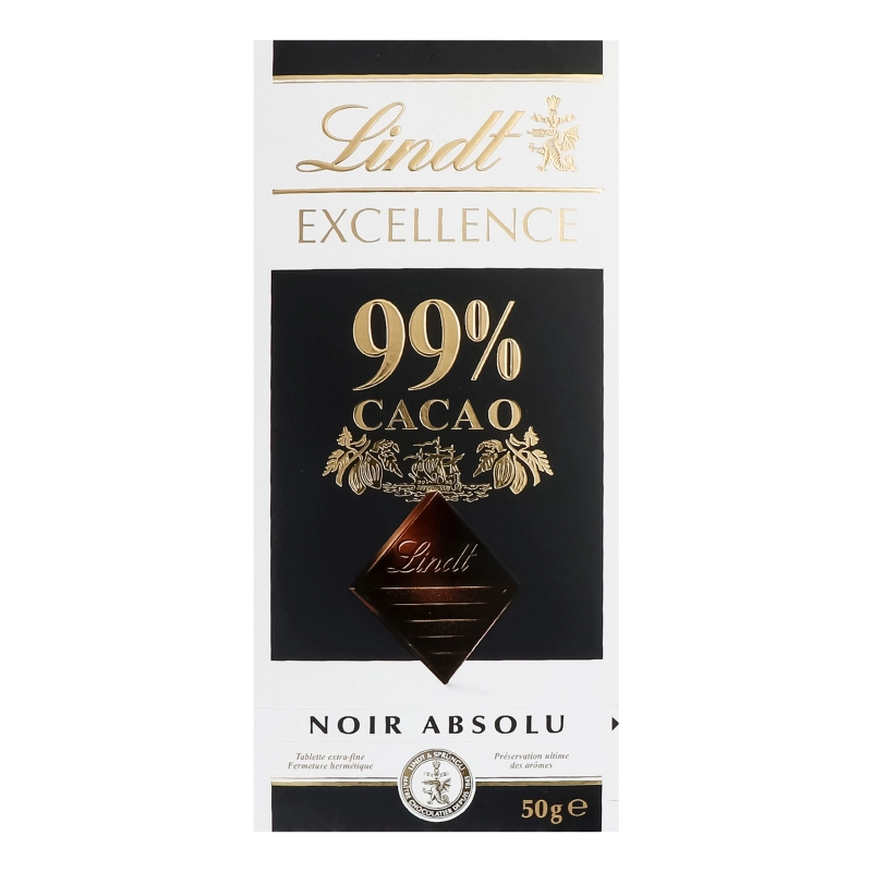 Шоколад 99% темний гіркий Excellence Lindt к/у 50г