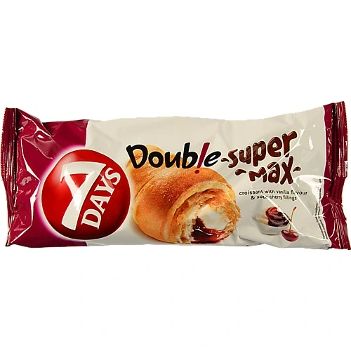 Круасан 7 Days Double Super Max з начинкою ваніль-вишня, 110 г