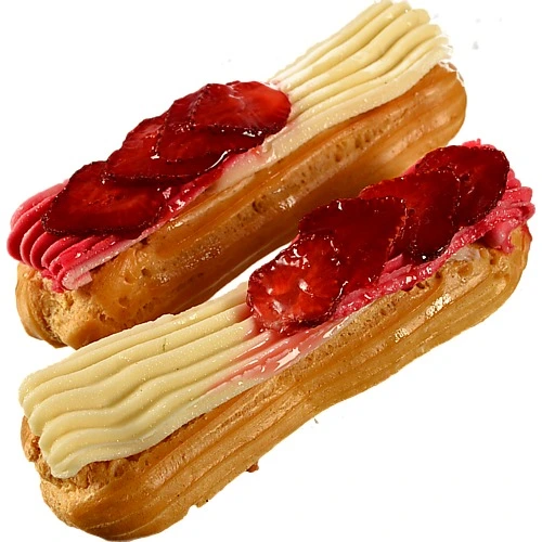 Тістечко 130г еклер полуничний