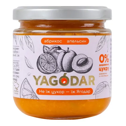 Джем Yagodar 210 г Абрикос-апельсин б/цукру