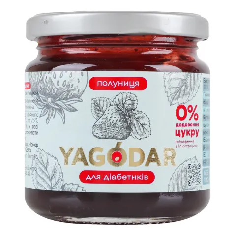 Джем Yagodar 210 г Полуниця д/діабетиків