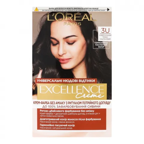 Фарба д/волосся L`Oreal Excellence Universal Nudes 3U Універсальний темно-каштановий