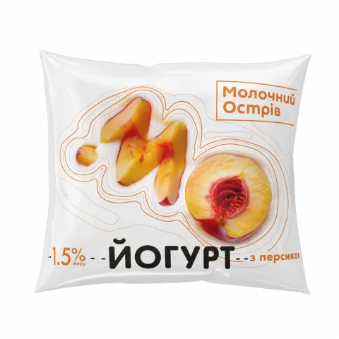Йогурт Молочний острів 1,5 400 г п/е персиковий з цукром
