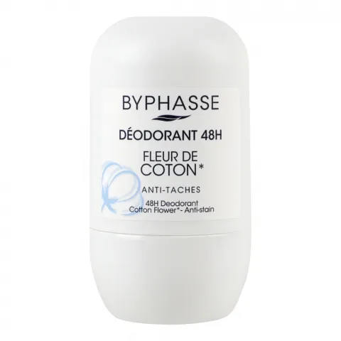 Дезодорант Byphasse 50 мл рол. з квітами бавовни 48 год