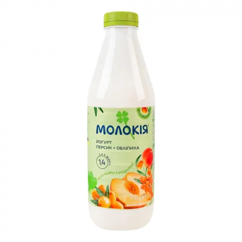 Йогурт Молокія 1,4 770 г Персик-обліпиха
